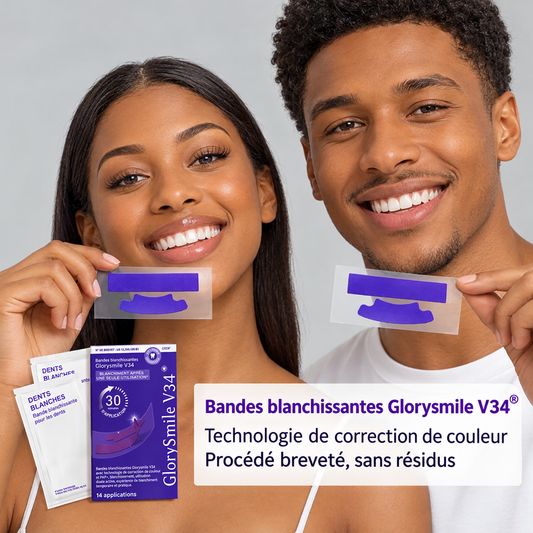 GlorySmile V34 Bandes de blanchiment dentaire ultra rapide — L'Éclat du Sourire ✨