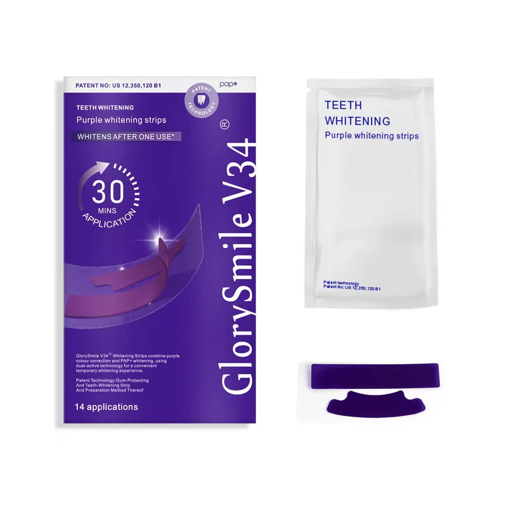 GlorySmile V34 Bandes de blanchiment dentaire ultra rapide — L'Éclat du Sourire ✨
